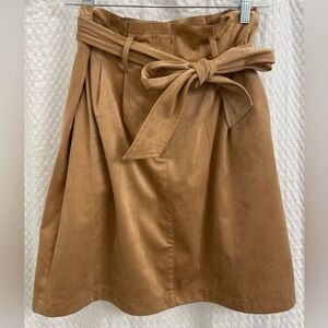 Loft High Waist Paperbag Skirt. Tan. Size 8 Tall.